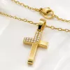 The small cross stainless steel necklace is available with a diamond-encrusted design, which is dazzling, exquisite, simple, versatile and elegant, suitable for daily wear Application Scenario